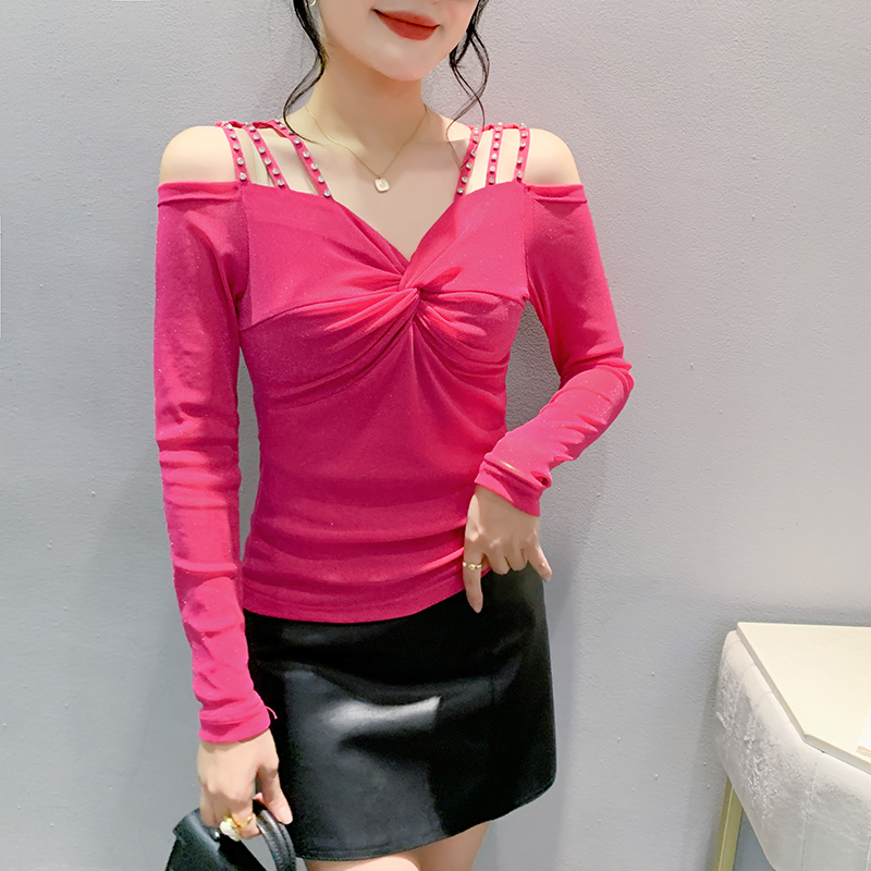 Fashion strapless bottoming shirt Western style slim tops