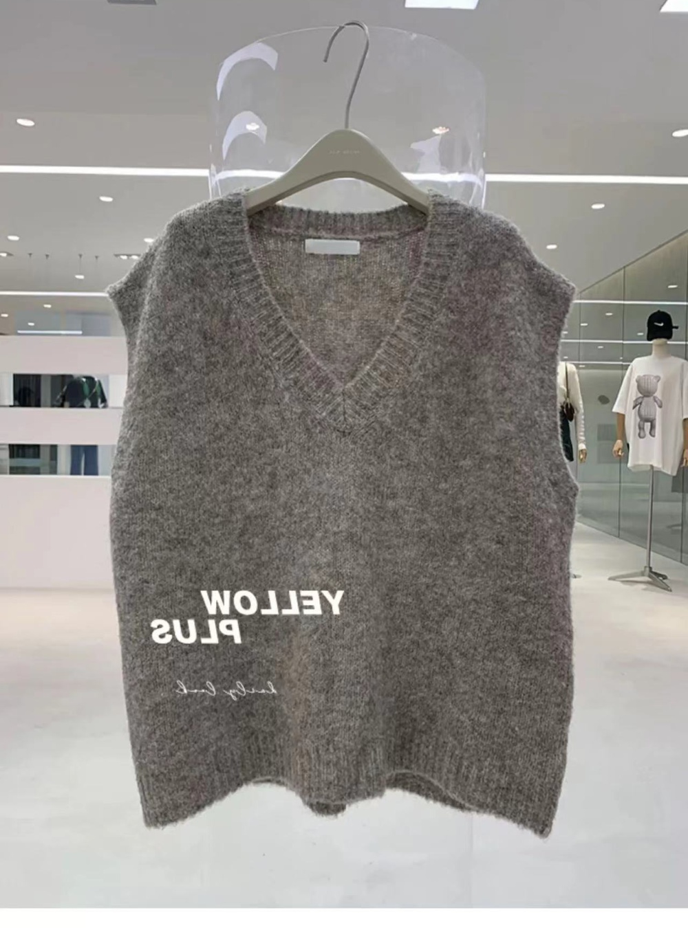 Knitted spring and autumn sweater V-neck waistcoat for women