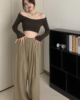 Strapless high waist long pants mopping slim tops 2pcs set