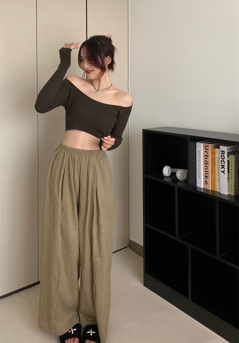 Strapless high waist long pants mopping slim tops 2pcs set