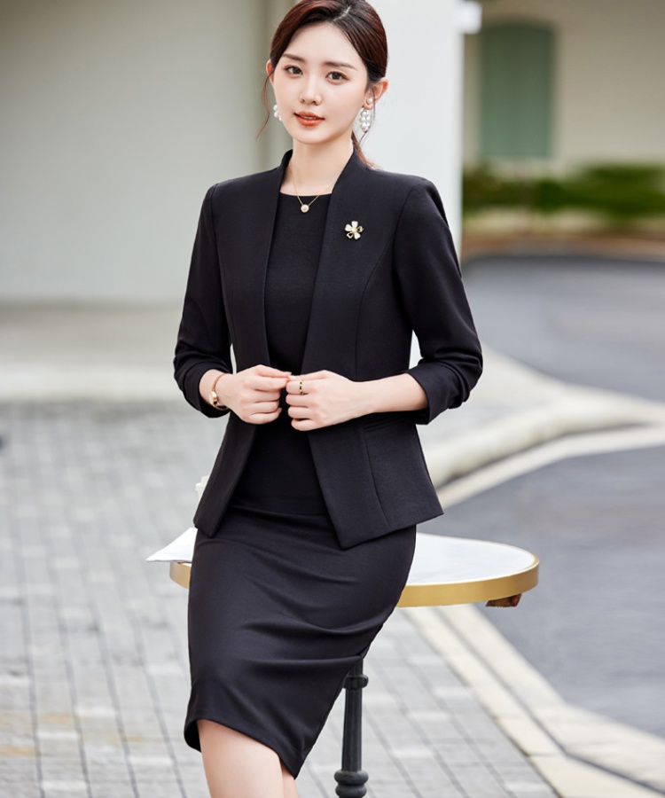 Sleeveless dress profession business suit 2pcs set