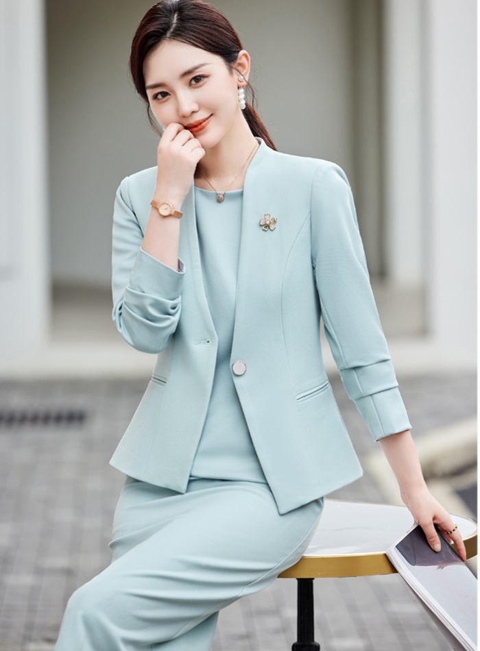 Sleeveless dress profession business suit 2pcs set