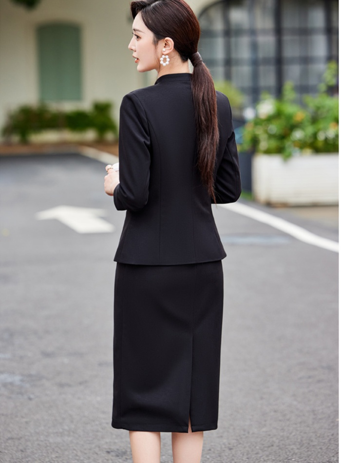 Sleeveless dress profession business suit 2pcs set