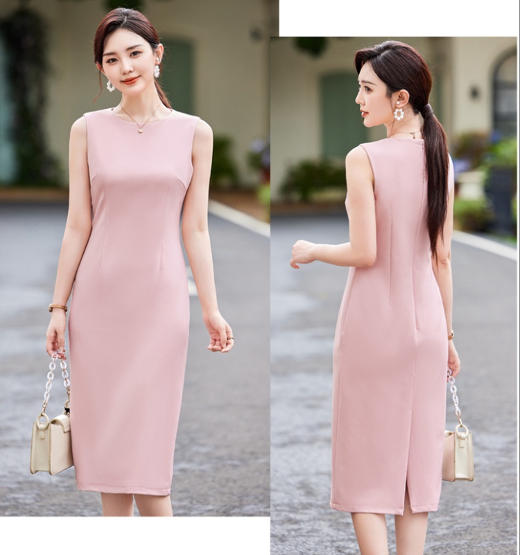 Sleeveless dress profession business suit 2pcs set