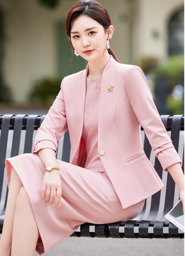 Sleeveless dress profession business suit 2pcs set