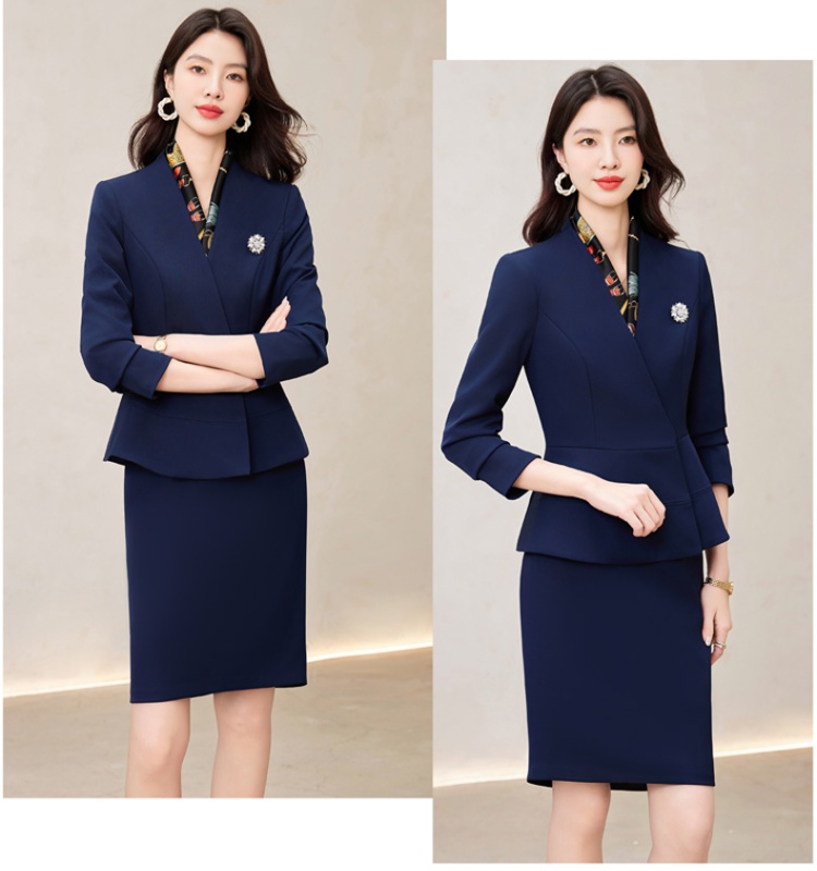 Long sleeve coat profession skirt a set for women