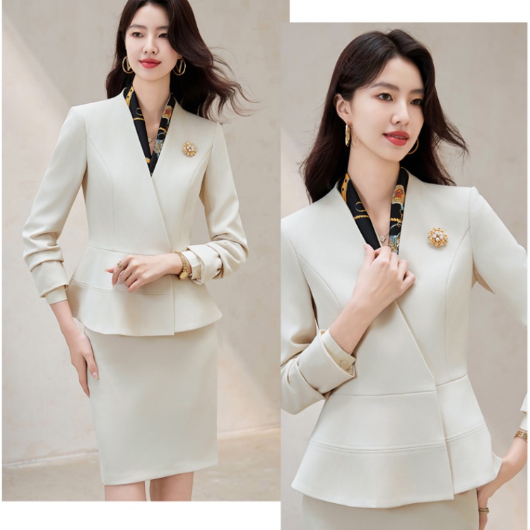 Long sleeve coat profession skirt a set for women