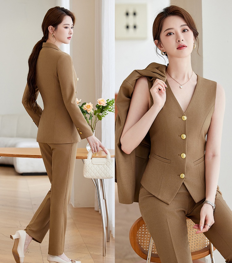 Profession business suit waistcoat 3pcs set for women