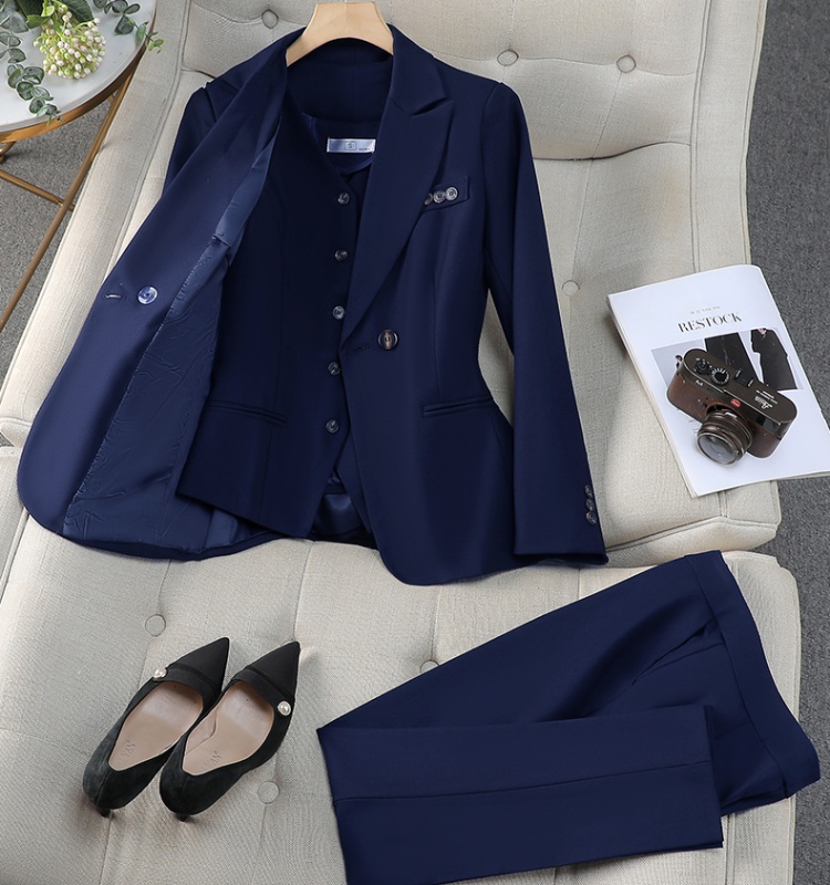 Long sleeve suit pants waistcoat 3pcs set for women