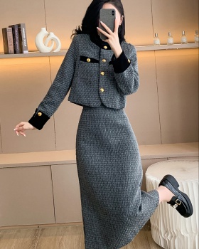 France style winter fashionable skirt 2pcs set for women