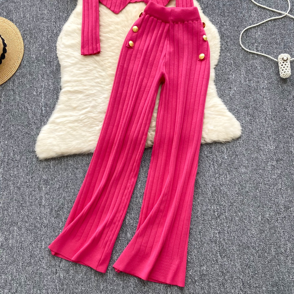 Long sleeve casual pants sweater 2pcs set for women