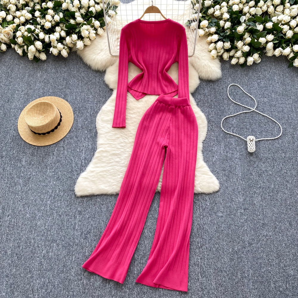 Long sleeve casual pants sweater 2pcs set for women