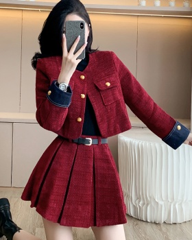 Autumn and winter skirt chanelstyle coat 2pcs set