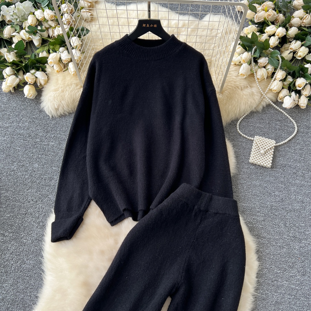 Korean style long pants sweater a set for women