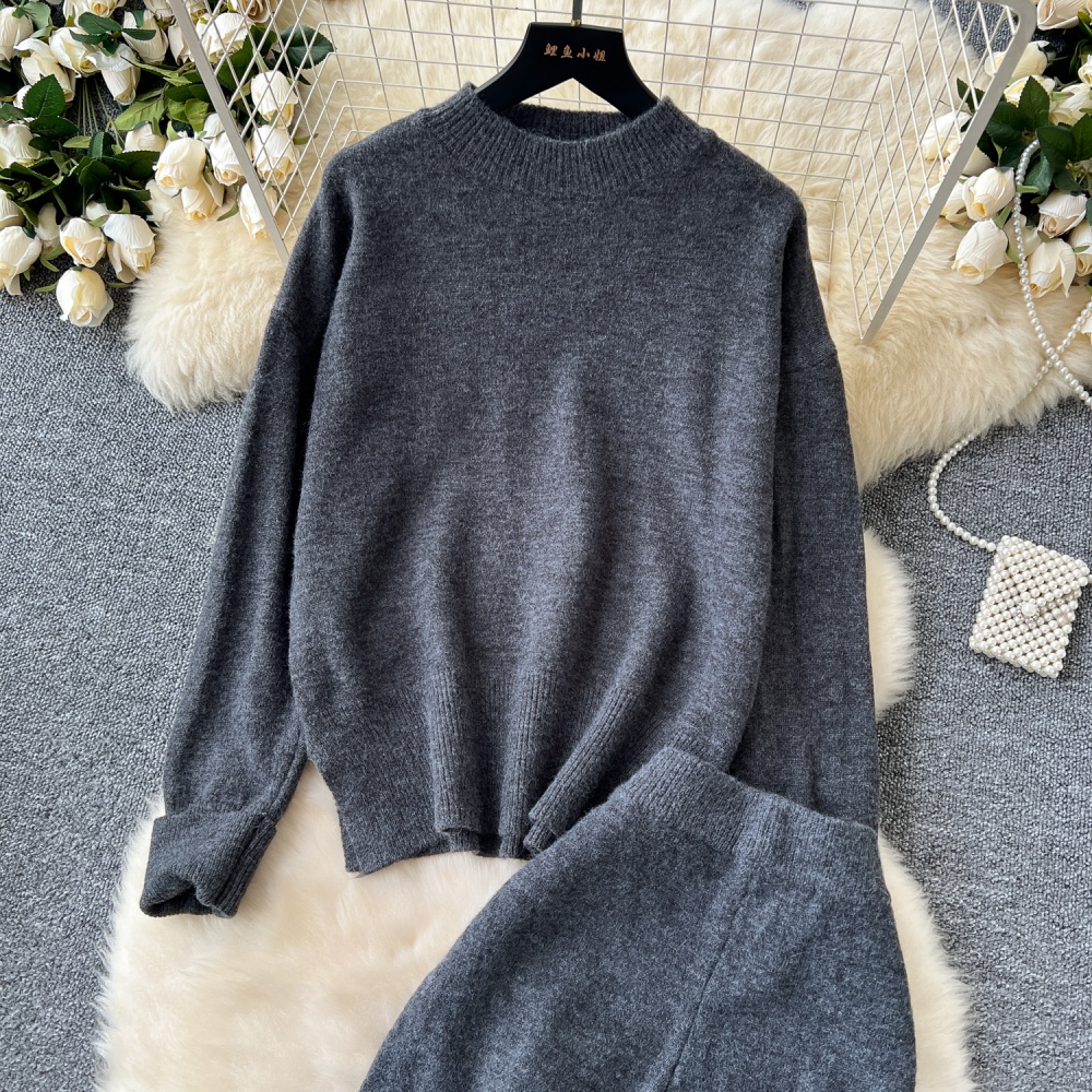 Korean style long pants sweater a set for women