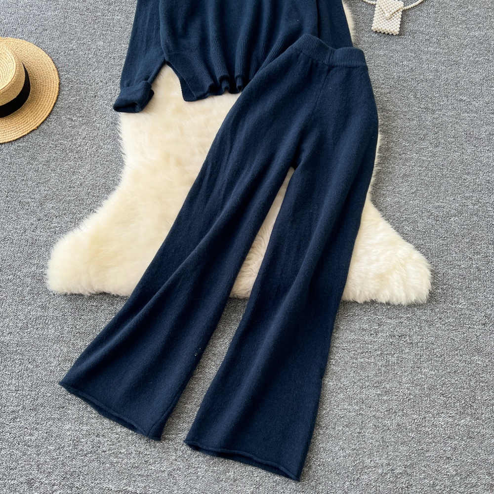 Korean style long pants sweater a set for women