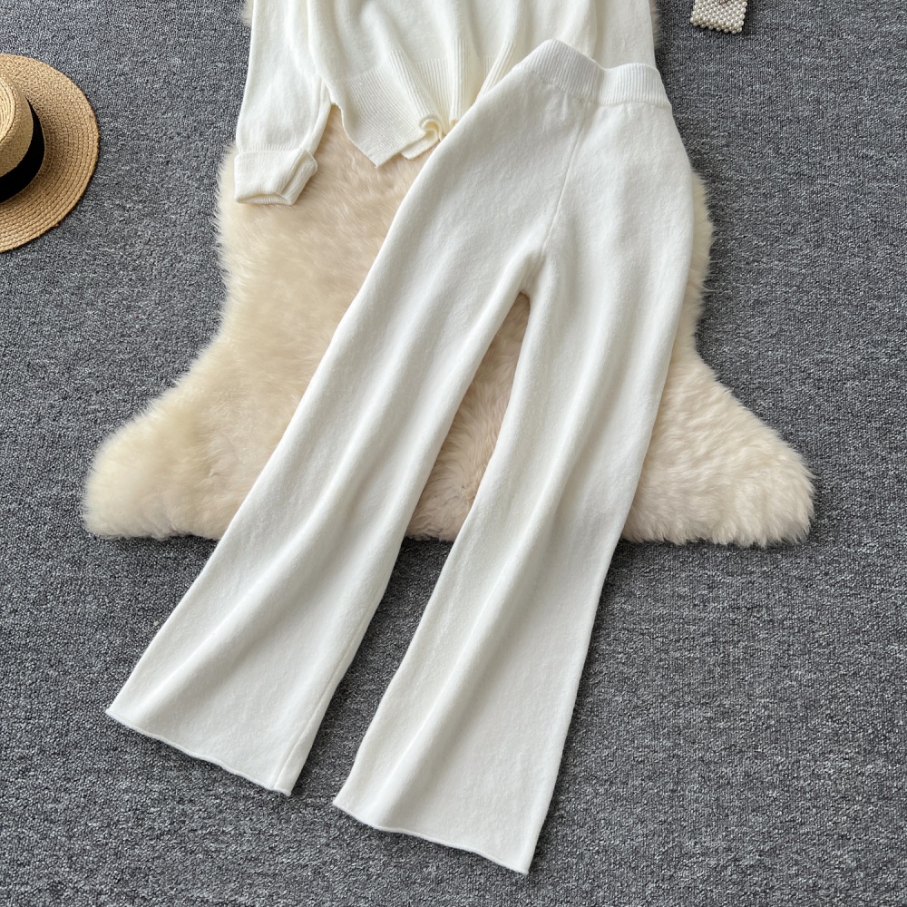 Korean style long pants sweater a set for women