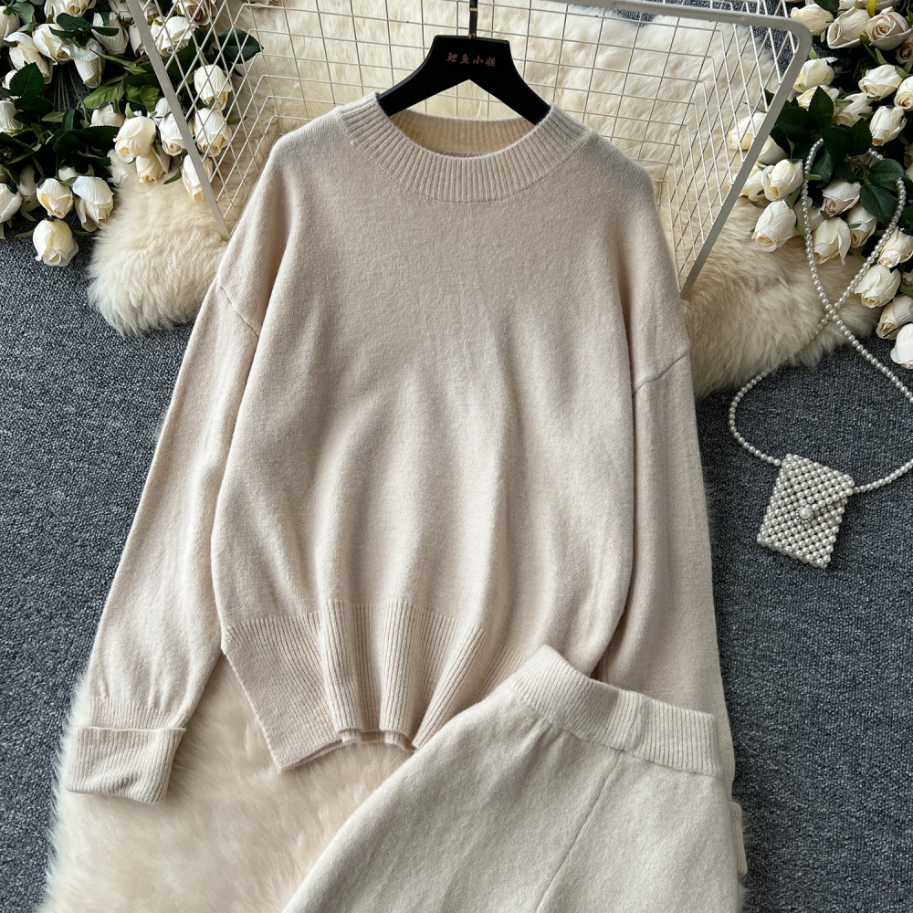 Korean style long pants sweater a set for women