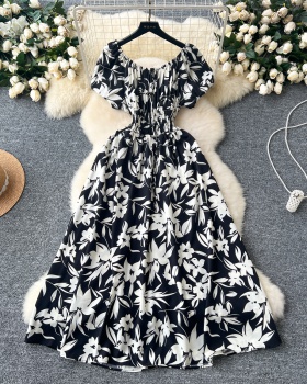 Printing long dress temperament dress for women