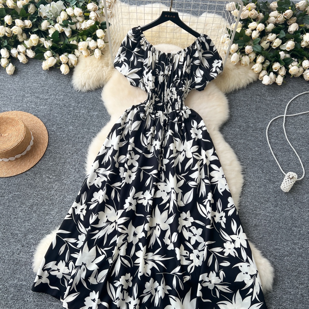 Printing long dress temperament dress for women