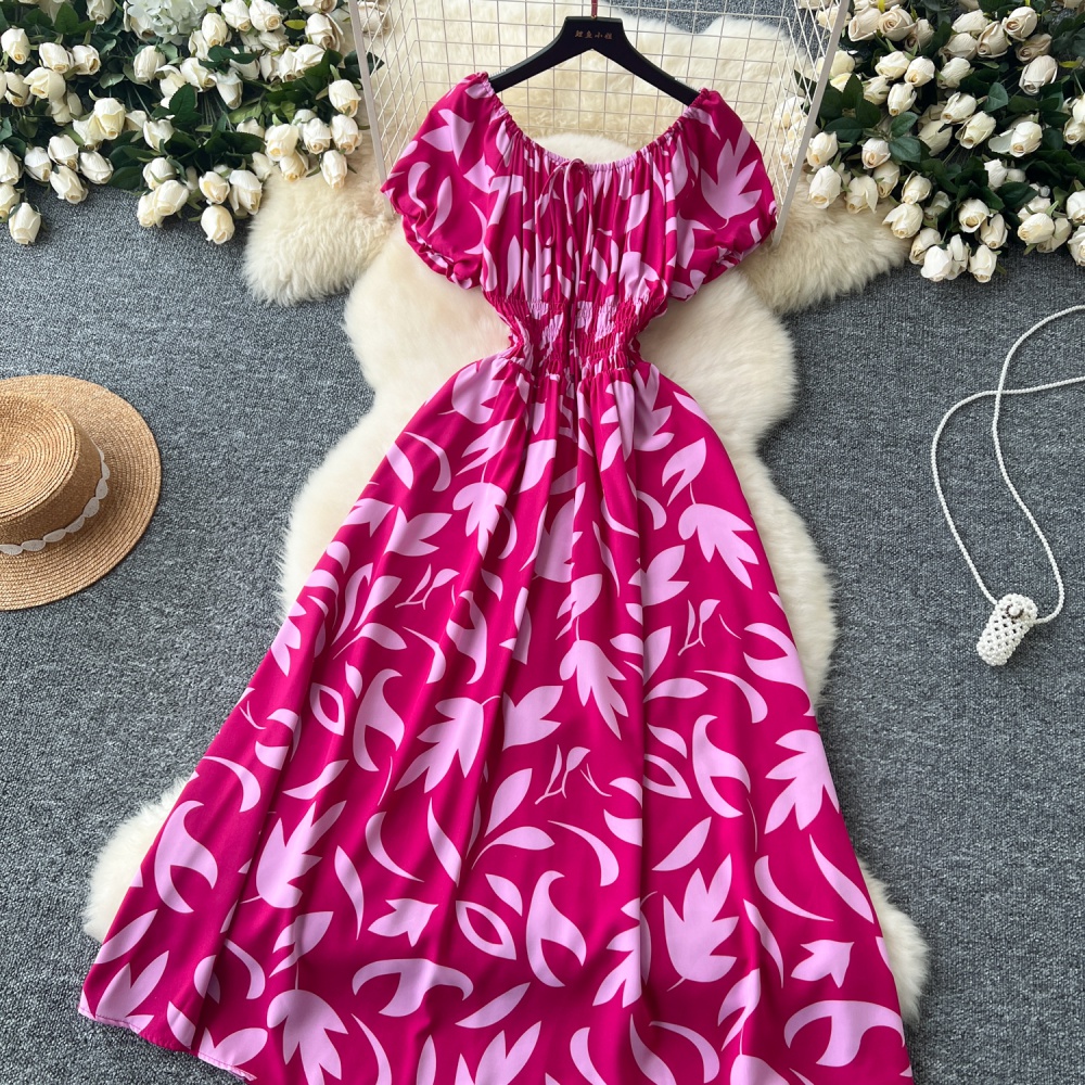 Printing long dress temperament dress for women