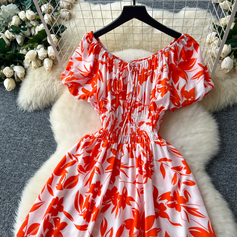 Printing long dress temperament dress for women