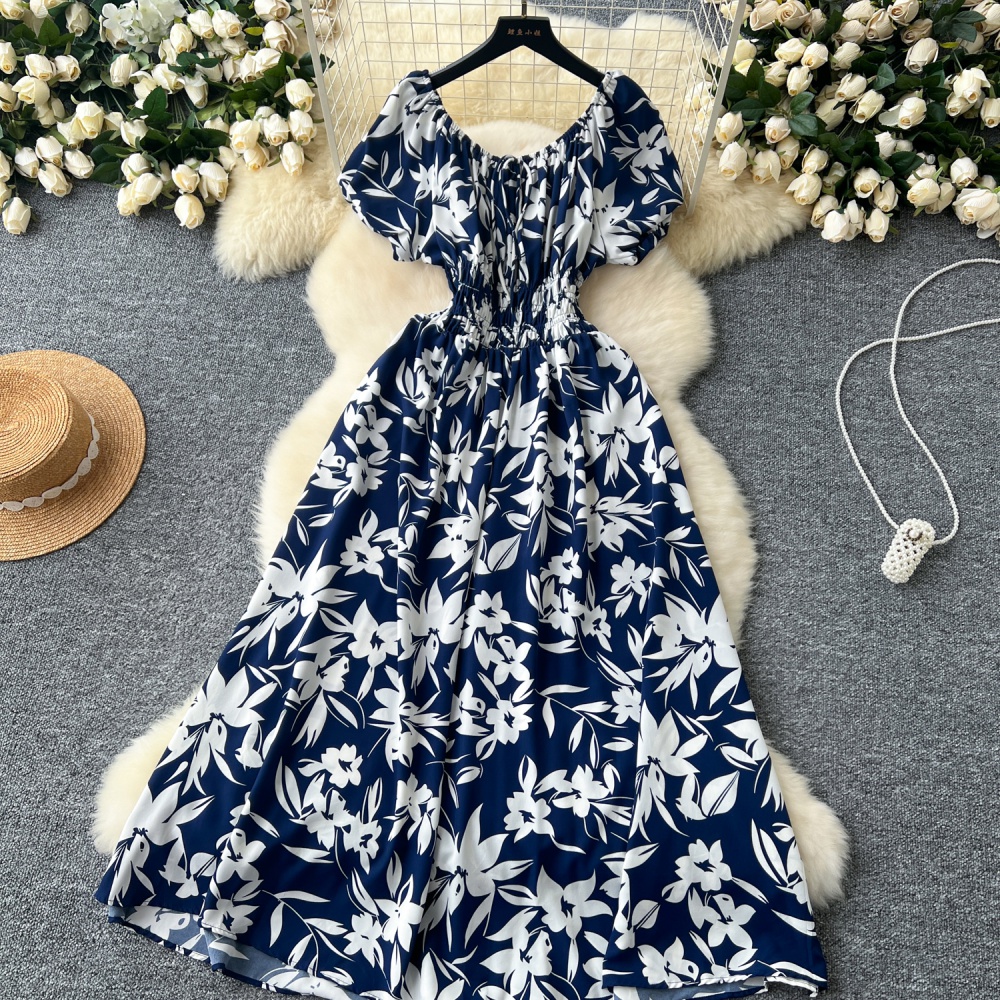 Printing long dress temperament dress for women