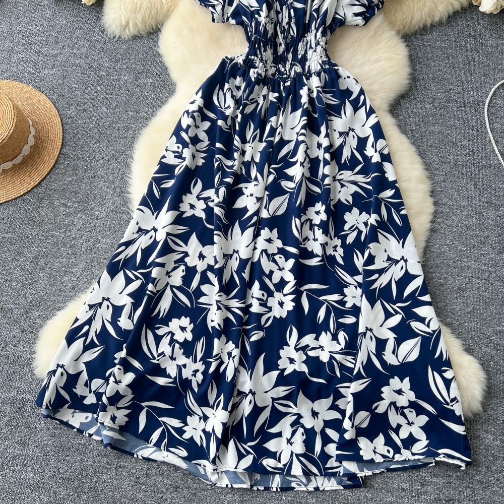 Printing long dress temperament dress for women