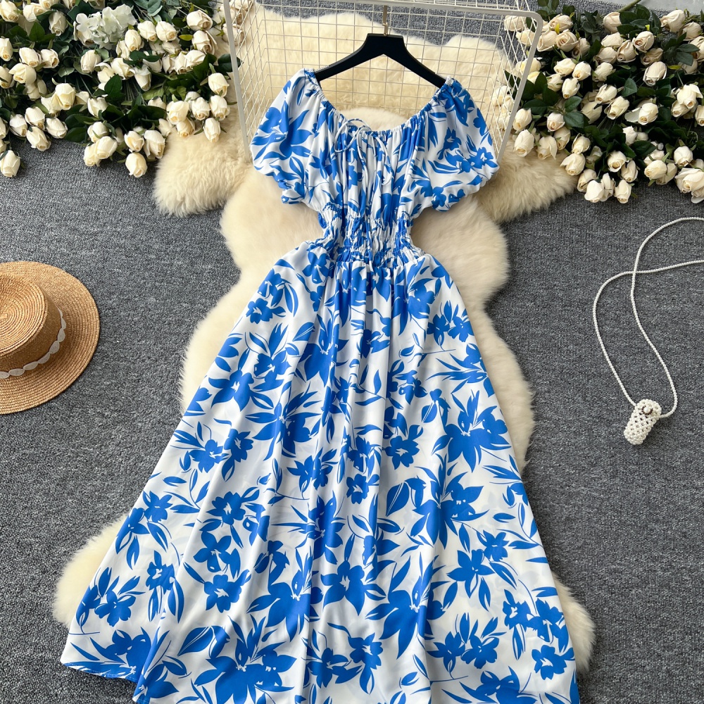 Printing long dress temperament dress for women