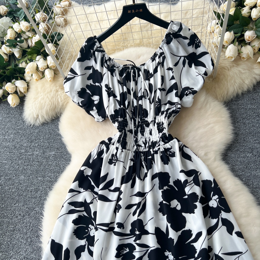 Printing long dress temperament dress for women