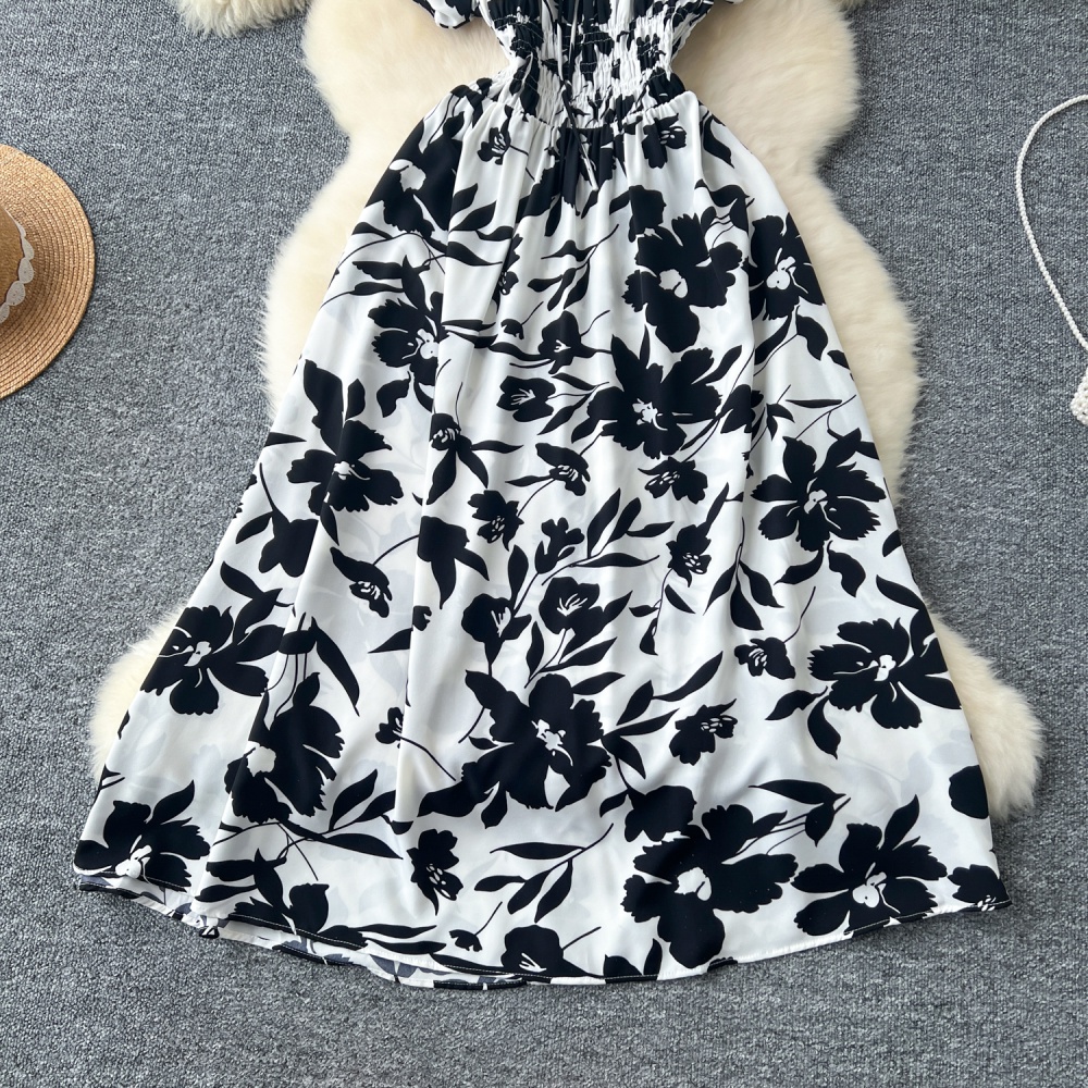 Printing long dress temperament dress for women