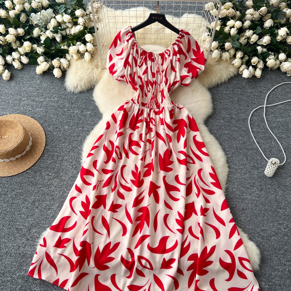 Printing long dress temperament dress for women