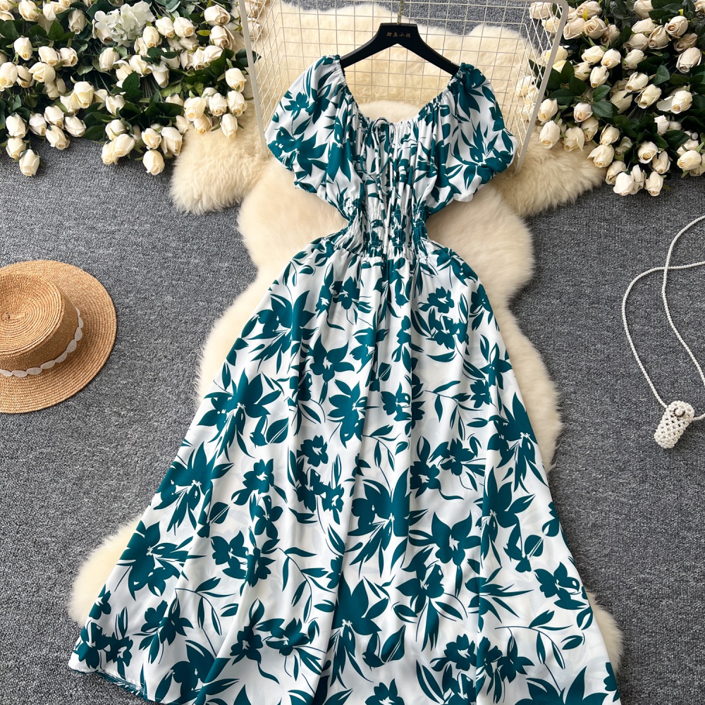 Printing long dress temperament dress for women