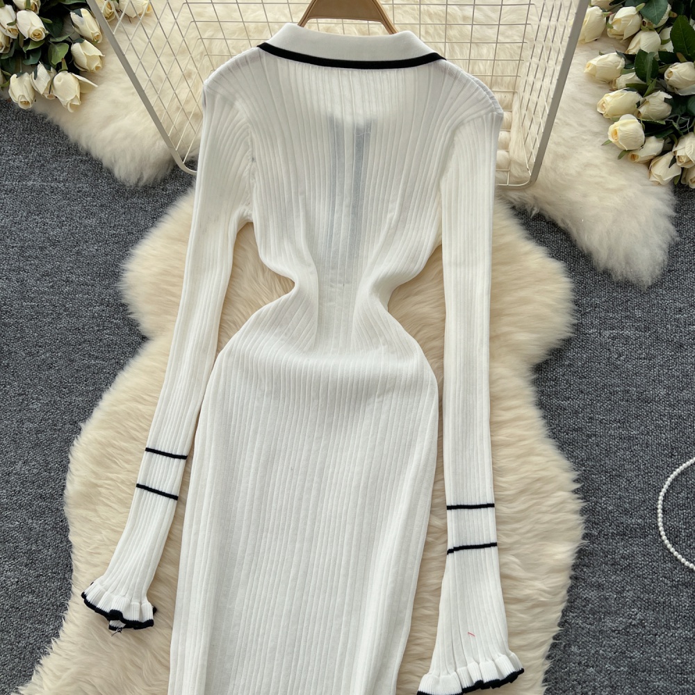 Long sleeve chanelstyle long dress retro dress for women