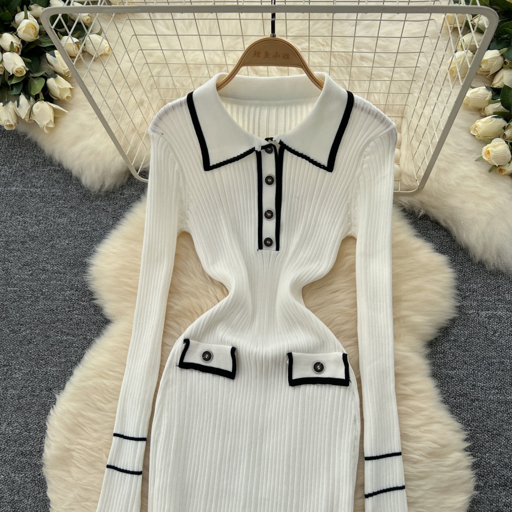 Long sleeve chanelstyle long dress retro dress for women