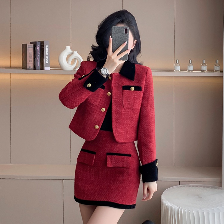 Chanelstyle plus cotton coat winter jacket 2pcs set