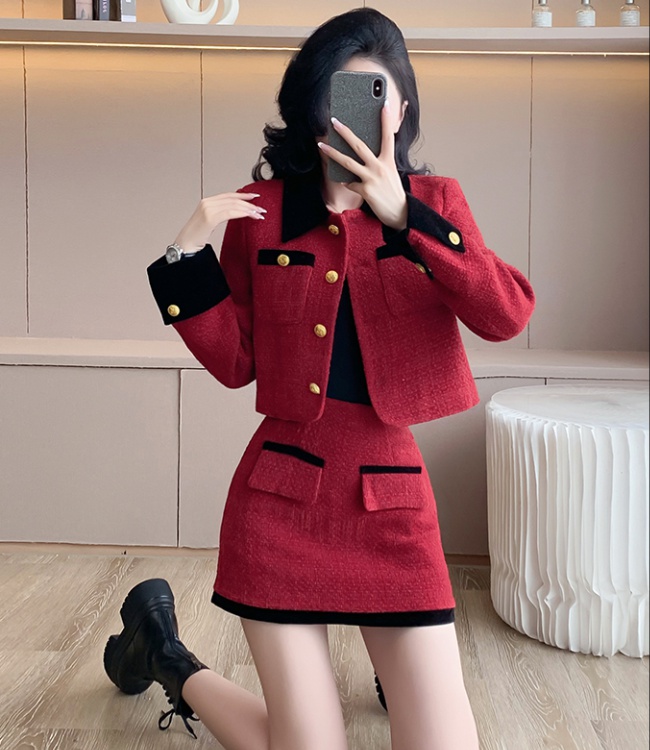 Chanelstyle plus cotton coat winter jacket 2pcs set