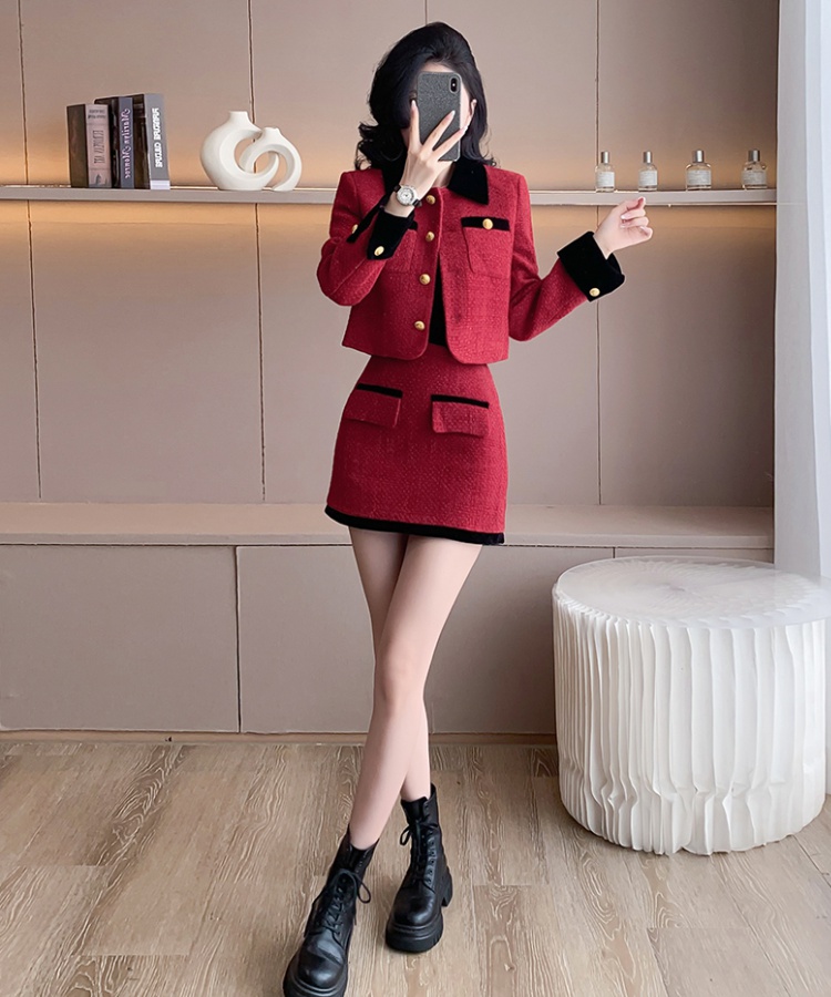 Chanelstyle plus cotton coat winter jacket 2pcs set