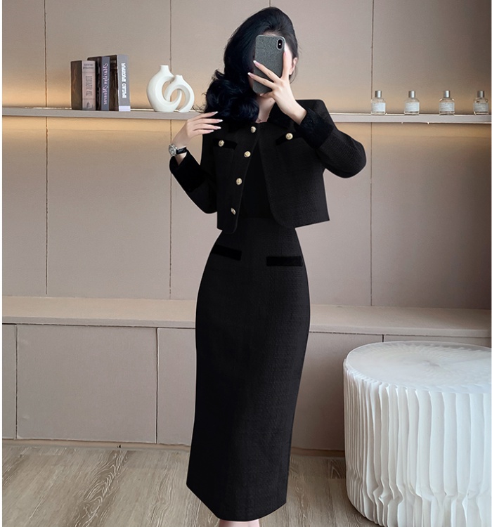 France style slim skirt winter long skirt 2pcs set