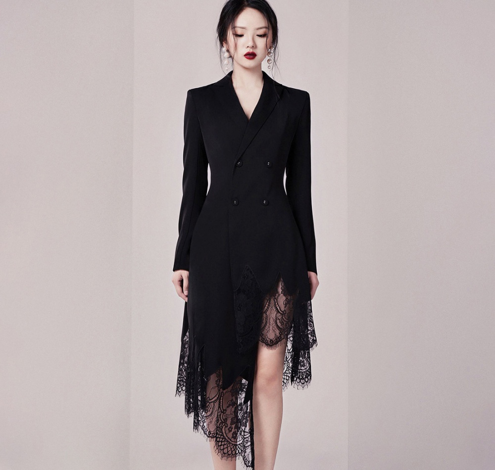 Splice dress long sleeve business suit