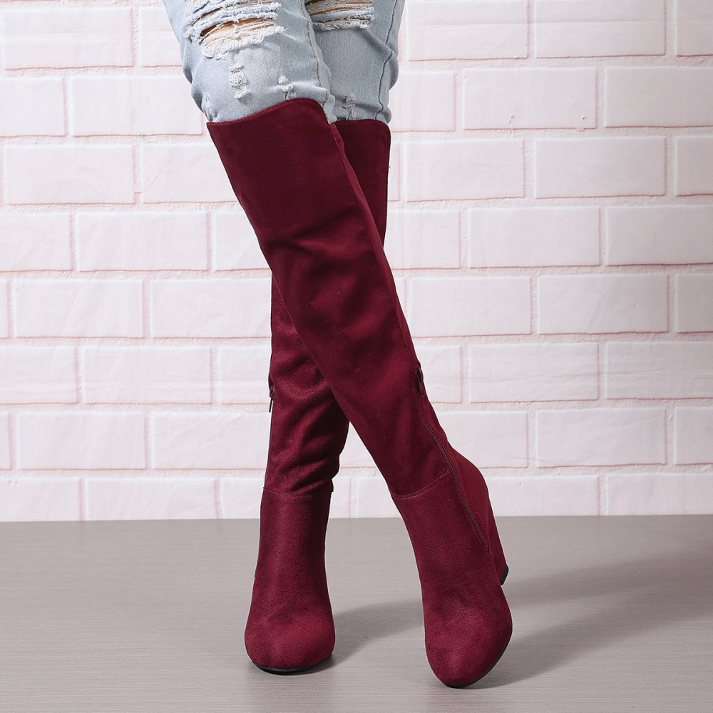 Round exceed knee thigh boots autumn and winter boots