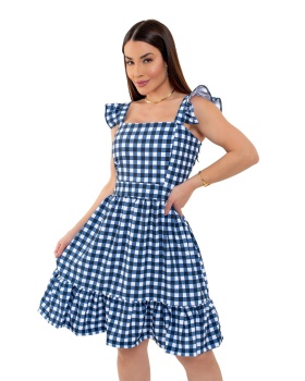 Fashion European style plaid fresh dress for women