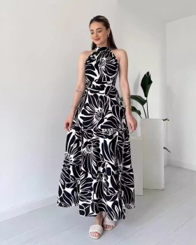 Temperament jumpsuit high split long dress for women