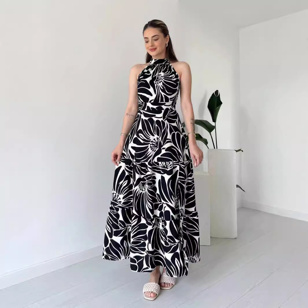 Temperament jumpsuit high split long dress for women