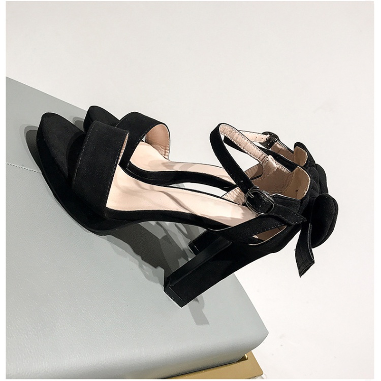 High-heeled all-match platform bow high-heeled shoes