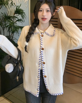 Slim large yard sweater knitted cardigan for women