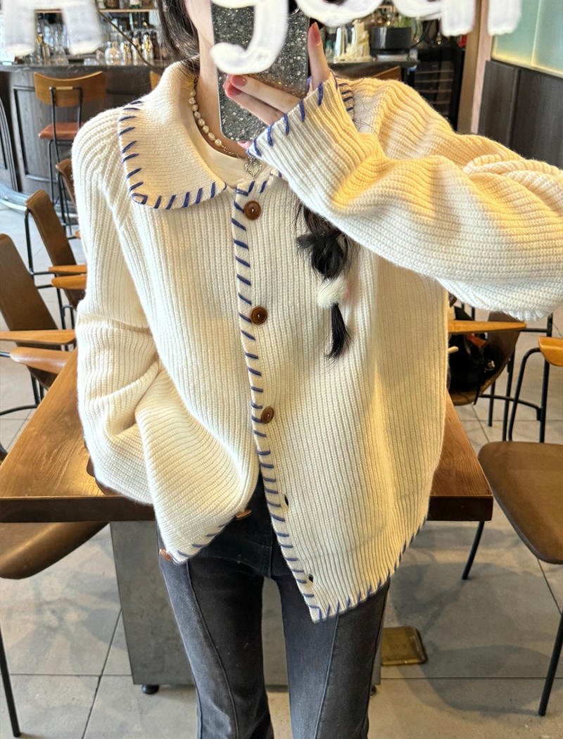 Slim large yard sweater knitted cardigan for women