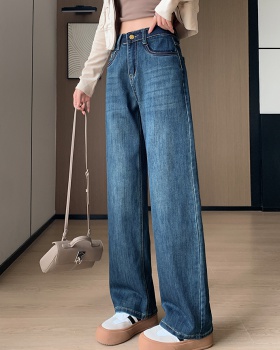 High waist drape loose jeans wide leg spring and autumn pants