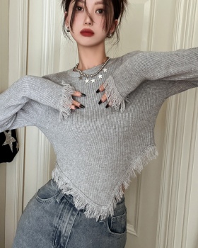 Unique bottoming shirt irregular sweater for women