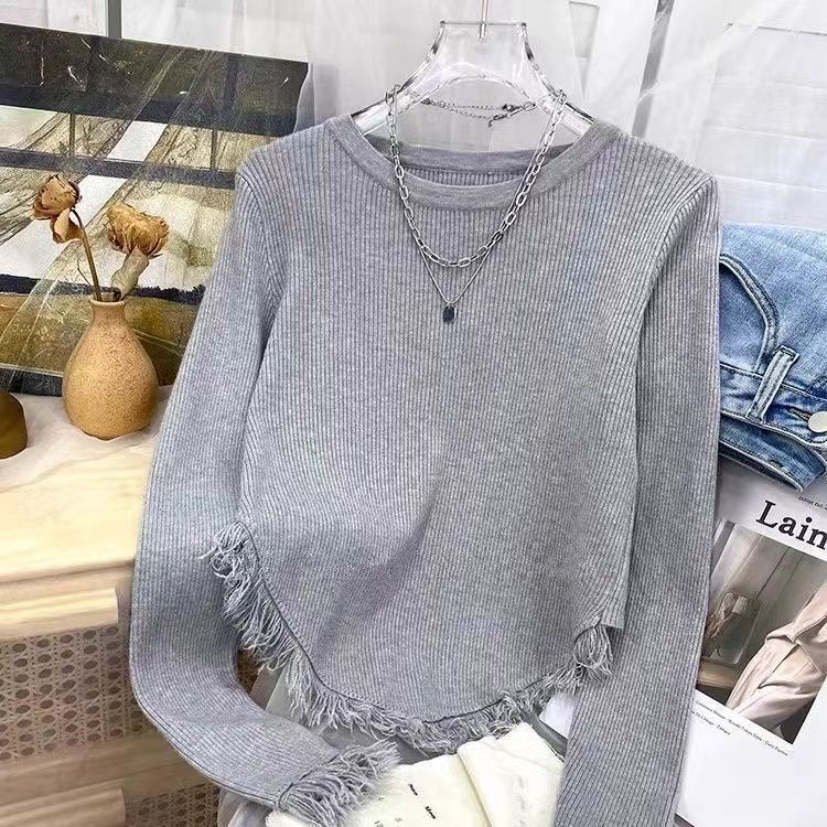 Unique bottoming shirt irregular sweater for women